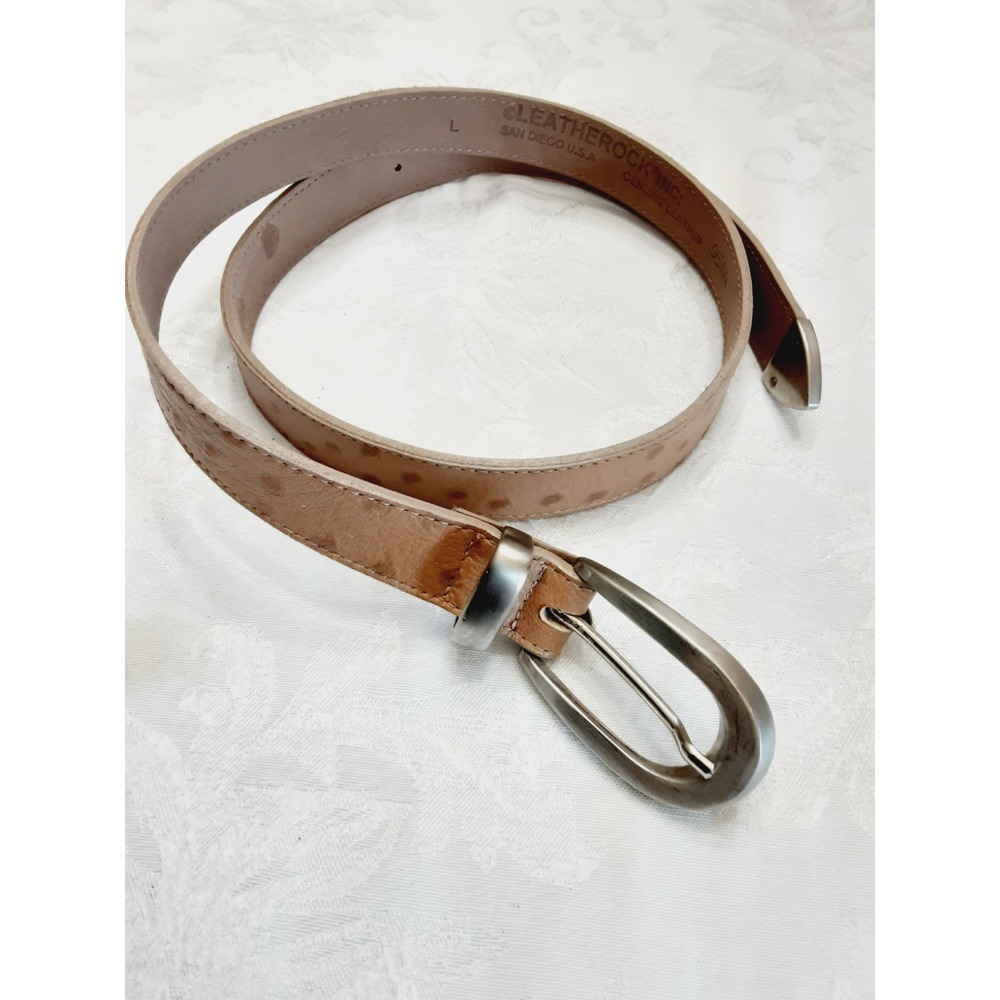 Leatherock Belt Woman Size Large Tan Golden Brown Textured